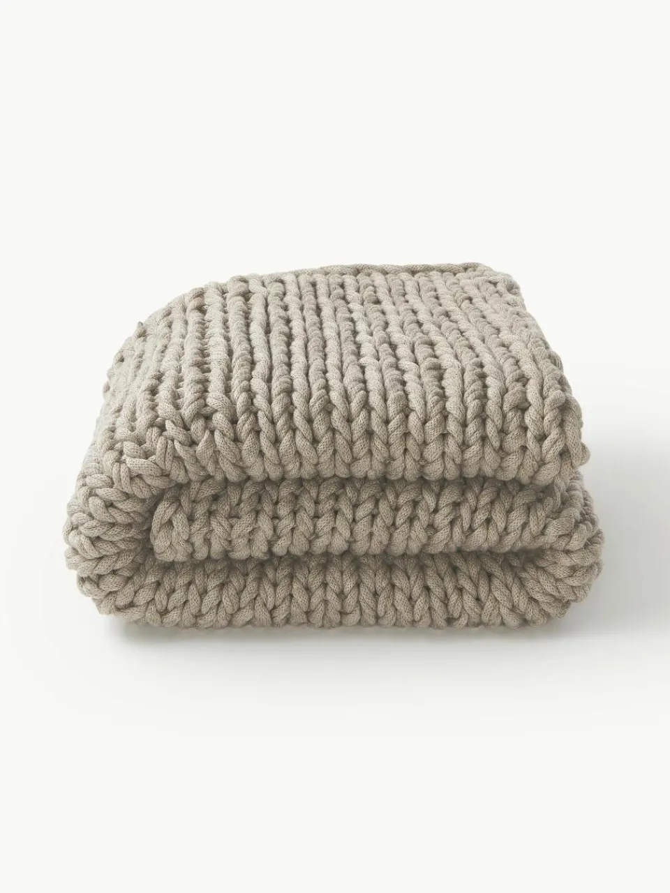 Handgemaakte grof gebreide deken Adyna^Westwing Collection Best