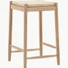 Handgemaakte hocker Eton van eikenhout^Westwing Best