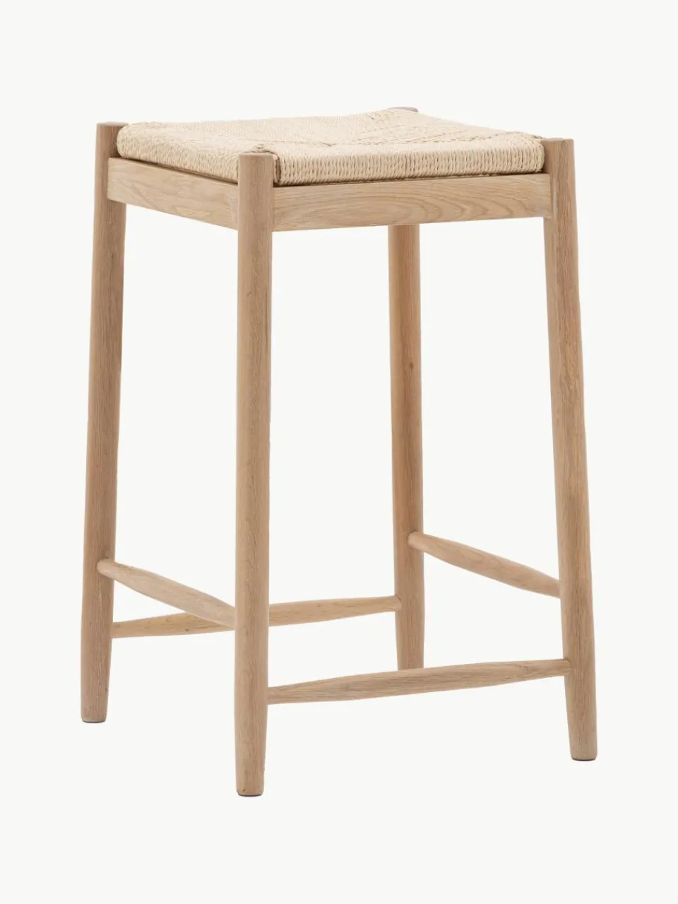 Handgemaakte hocker Eton van eikenhout^Westwing Best