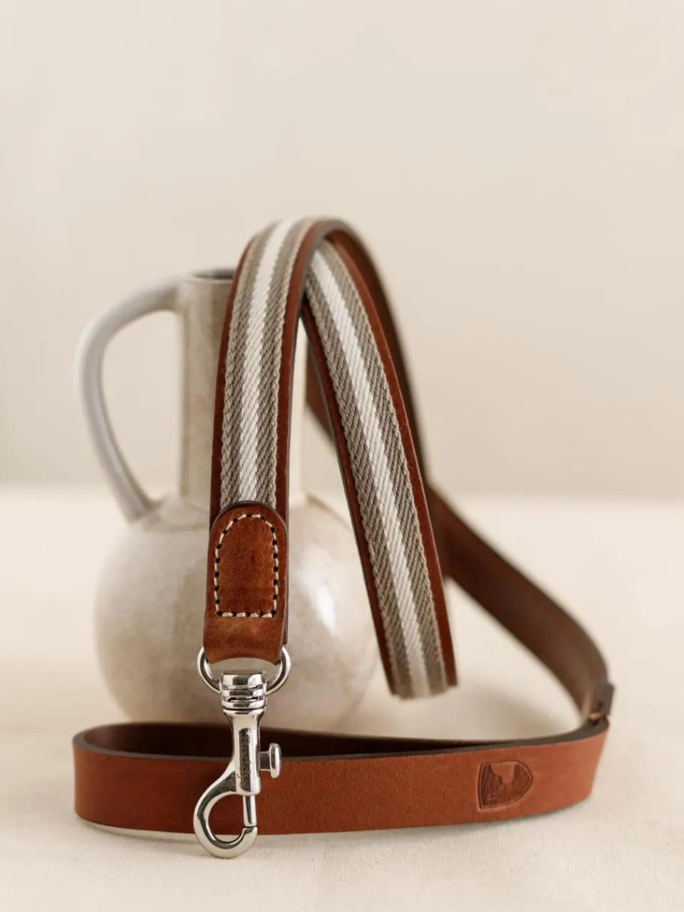 Handgemaakte hondenleiband honkbal^Buddys Dogwear Outlet