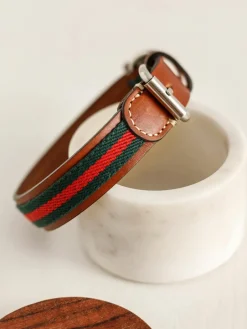 Handgemaakte huisdier halsband Baseball, in verschillende formaten^Buddys Dogwear Online