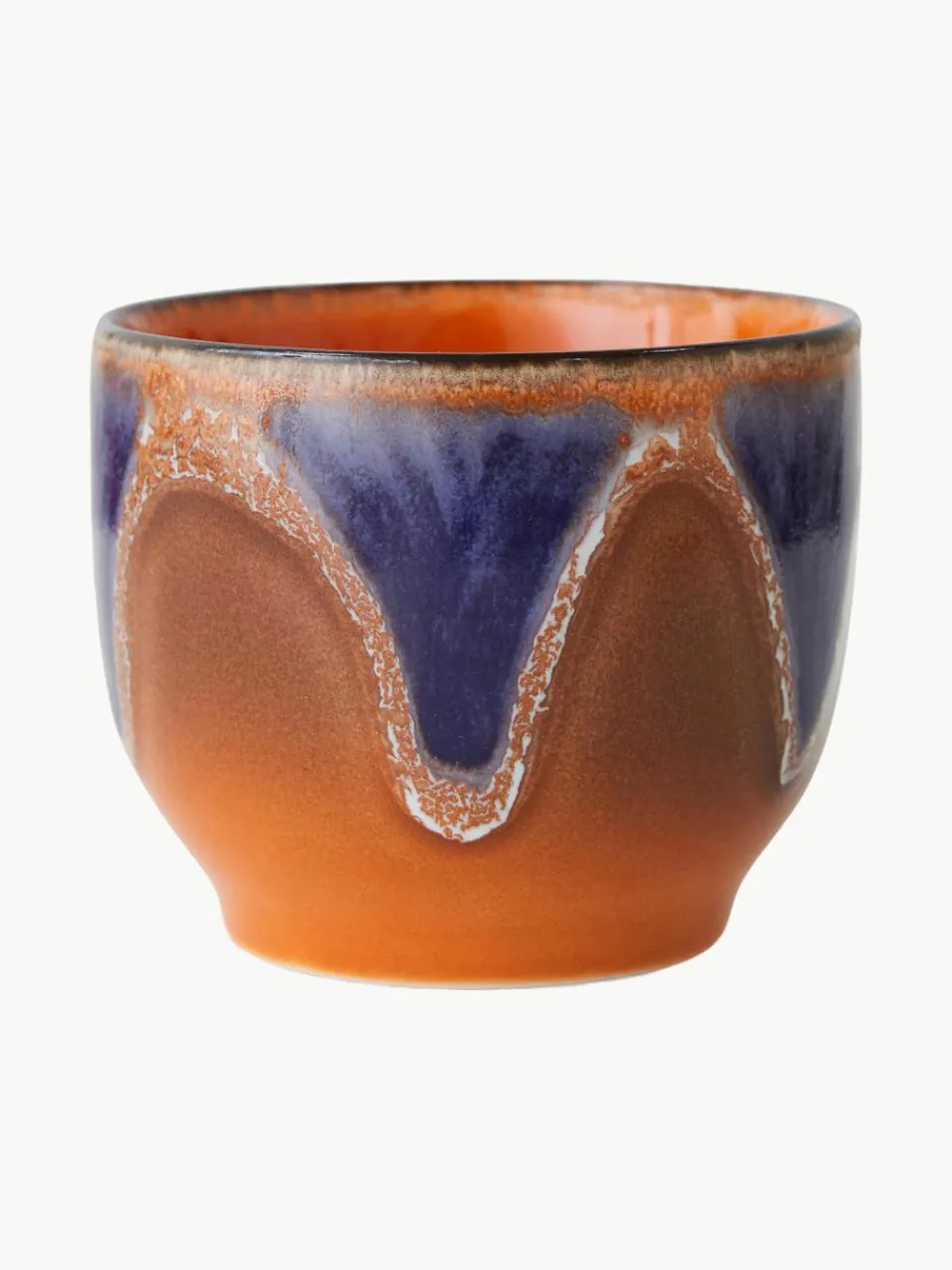 Handgemaakte keramische koffiemokken 70's, 4 stuks^HKLIVING Fashion
