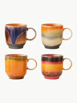 Handgemaakte keramische kopjes 70's, set van 4^HKLIVING Sale