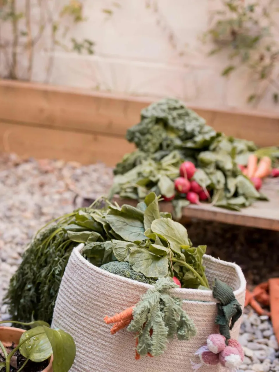 Handgemaakte kinderopbergmand Veggies^Lorena Canals Clearance