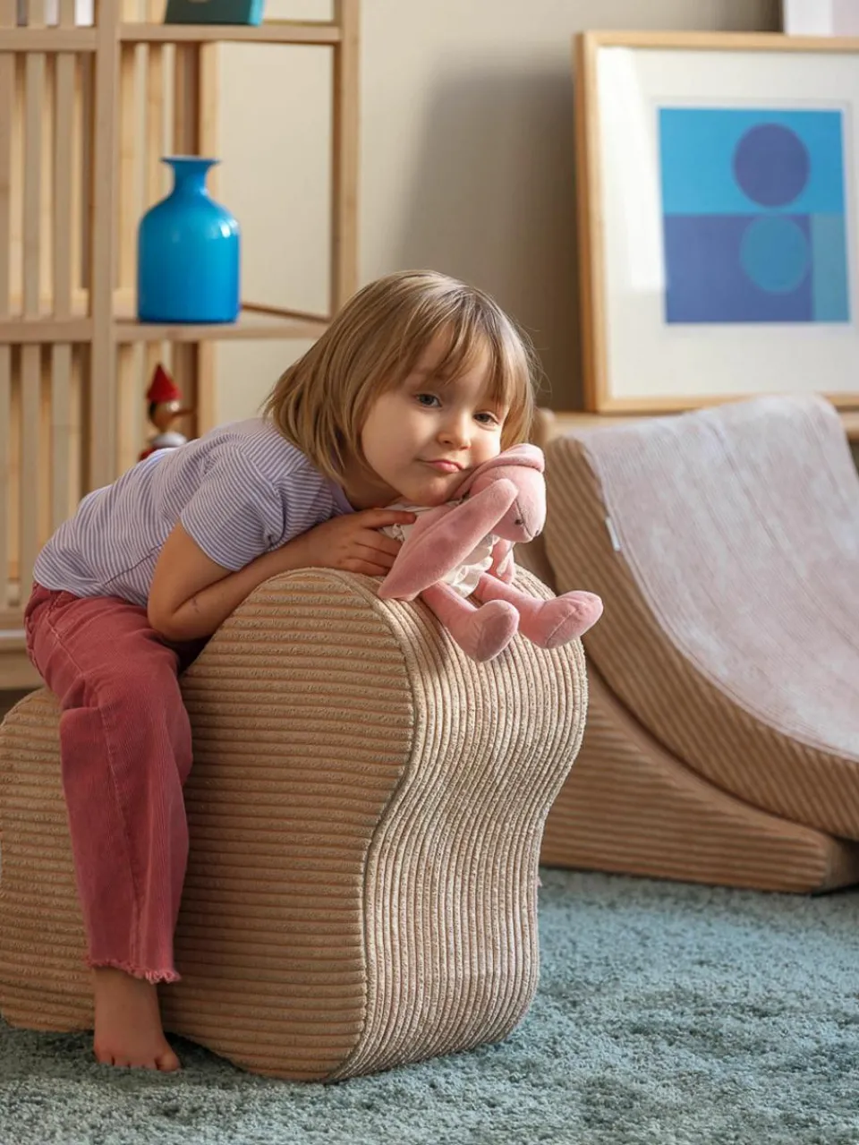 Handgemaakte kinderpoef Cloud van corduroy^Wigiwama Sale