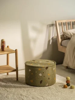 Handgemaakte kinderpoef Sugar van bouclé, Ø 40 cm^Wigiwama Outlet
