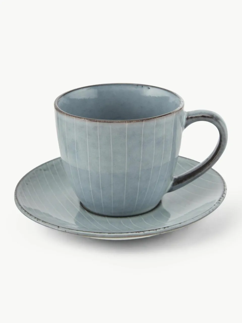 Handgemaakte koffiekopje met schoteltje Nordic Sea^Broste Copenhagen New