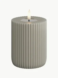Handgemaakte LED kaars Solid Stripe, H 10 cm^Westwing Fashion