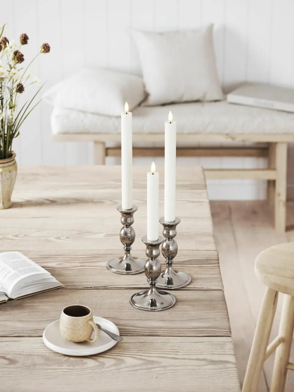 Handgemaakte LED steekkaarsen Real Flame, H 15 cm, 2 stuks^Westwing Fashion