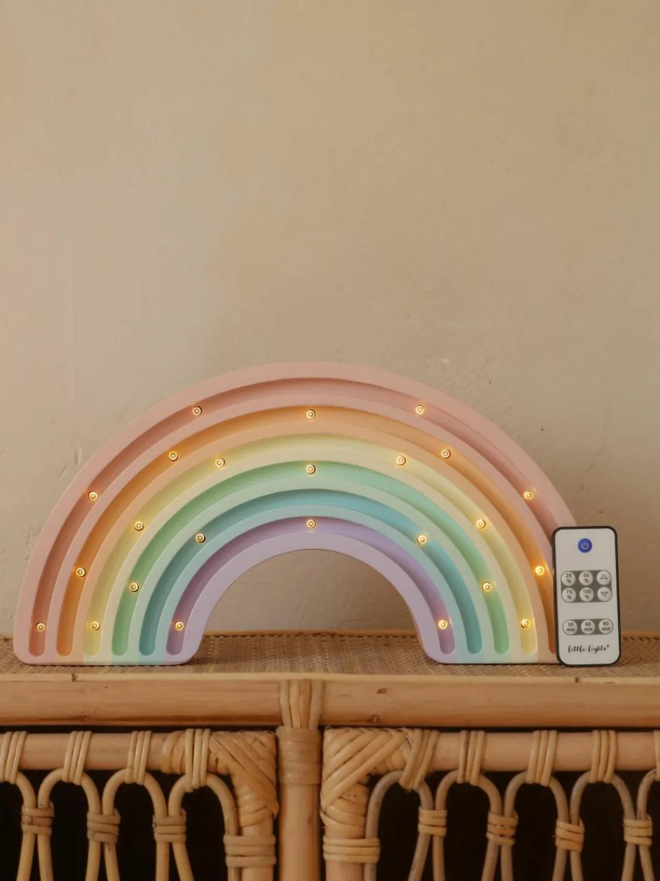 Handgemaakte LED-kinderlamp Rainbow met timerfunctie en afstandsbediening, dimbaar^Little Lights Sale