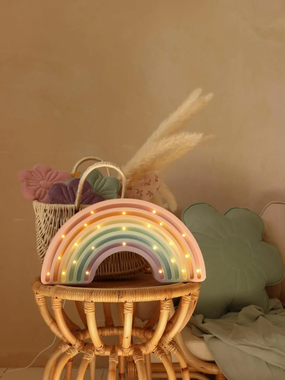 Handgemaakte LED-kinderlamp Rainbow met timerfunctie en afstandsbediening, dimbaar^Little Lights Sale