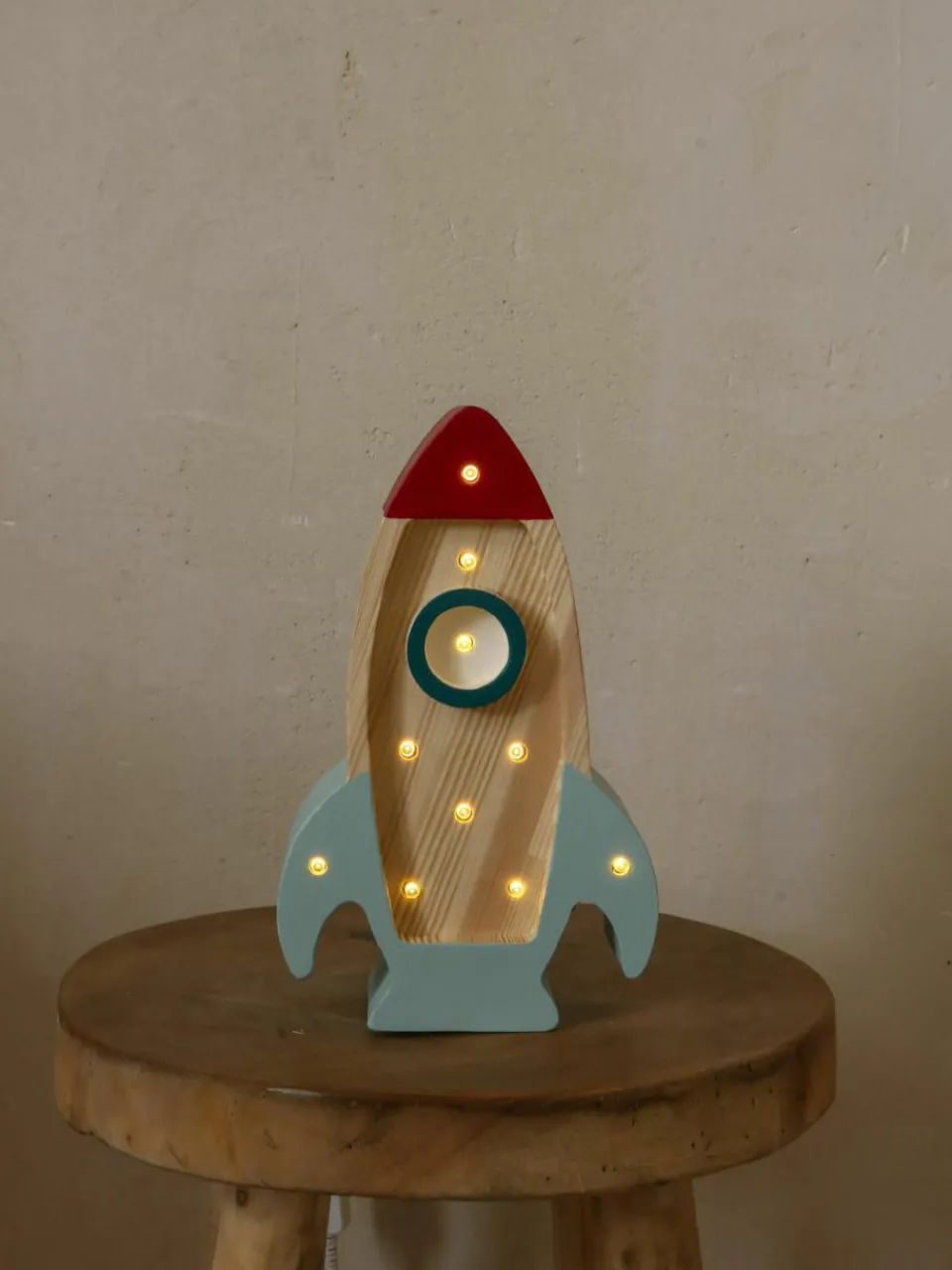 Handgemaakte LED-kinderlamp Space Rocket Mini met timerfunctie en afstandsbediening, dimbaar^Little Lights Sale