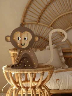 Handgemaakte LED-kinderlamp Monkey met timerfunctie en afstandsbediening, dimbaar^Little Lights Best