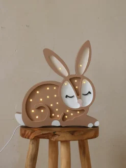 Handgemaakte LED-kinderlamp Bunny met timerfunctie en afstandsbediening, dimbaar^Little Lights Outlet