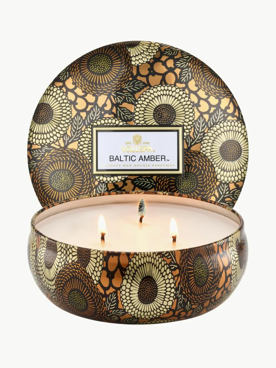 Handgemaakte 3-lonts geurkaars Japonica Collection (amberhars, sandelhout, cederhout & vanilleorchidee)^Voluspa Discount