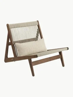 Handgemaakte loungefauteuil MR01 Initial van walnoothout met stoelkussen^GUBI Best