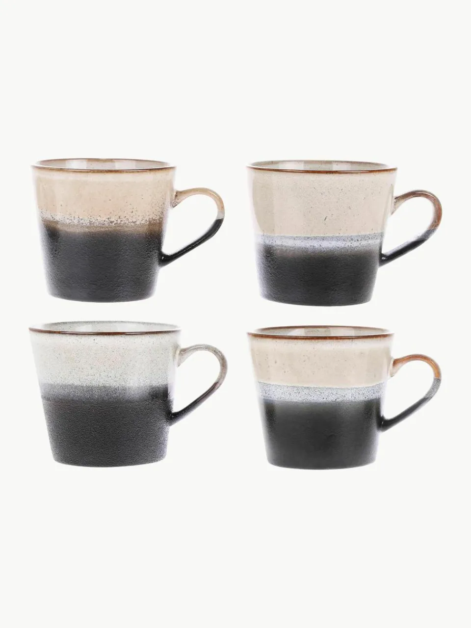 Handgemaakte mokken 70's, 4 stuks^HKLIVING Sale