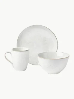 Handgemaakte ontbijtset Nordic Sand, 4 personen (12-delig)^Broste Copenhagen Outlet