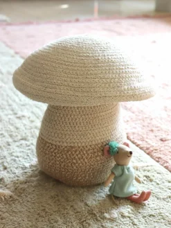 Handgemaakte opbergmand Mushroom met deksel, H 27 cm^Lorena Canals Fashion