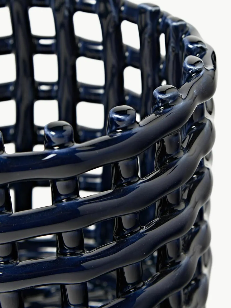 Handgemaakte opbergmand Nalan van keramiek, H 15 cm^ferm LIVING Online