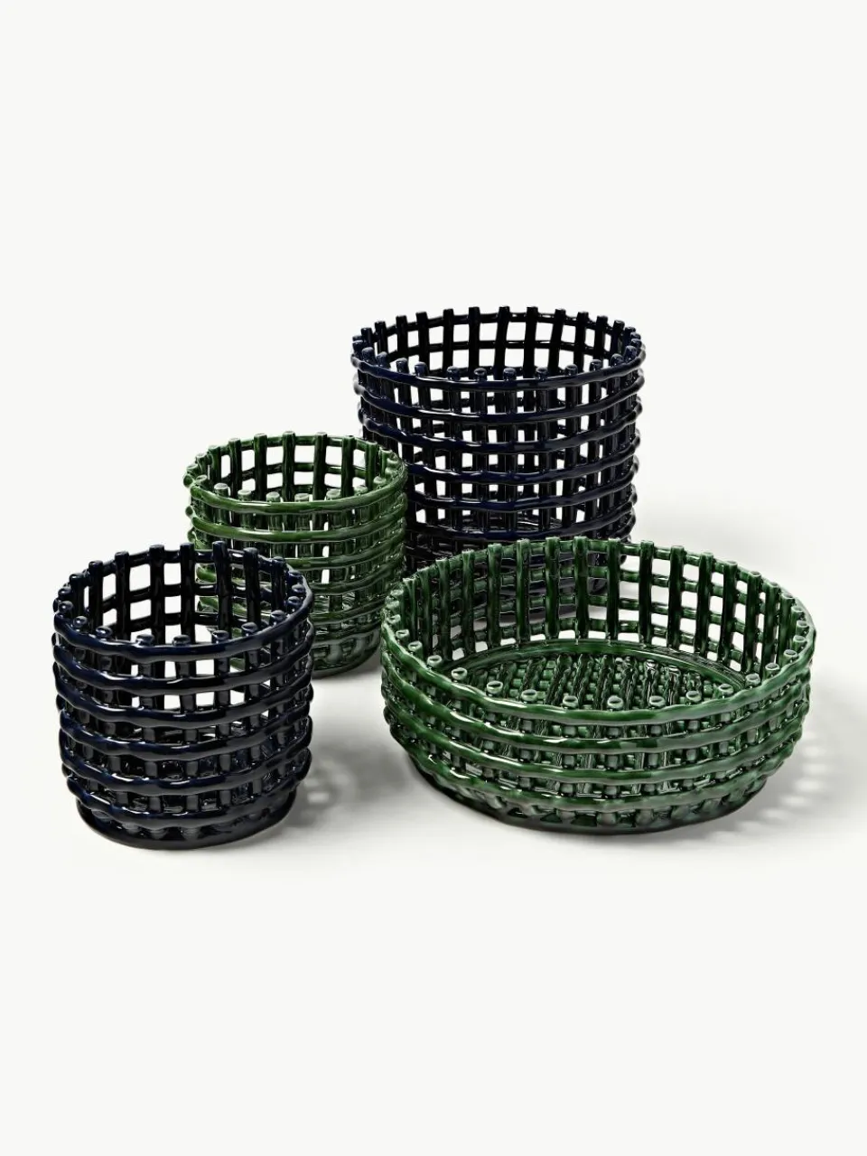 Handgemaakte opbergmand Nalan van keramiek, H 15 cm^ferm LIVING Online