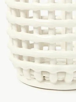 Handgemaakte opbergmand Nalan van keramiek, H 15 cm^ferm LIVING Clearance
