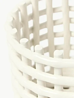 Handgemaakte opbergmand Nalan van keramiek, H 15 cm^ferm LIVING Clearance