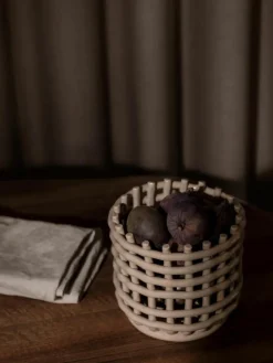 Handgemaakte opbergmand Nalan van keramiek, H 15 cm^ferm LIVING Best