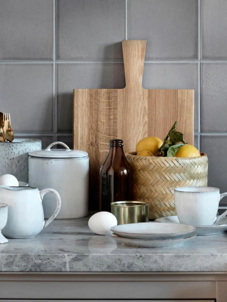 Handgemaakte opbergpot Nordic Sand^Broste Copenhagen Outlet
