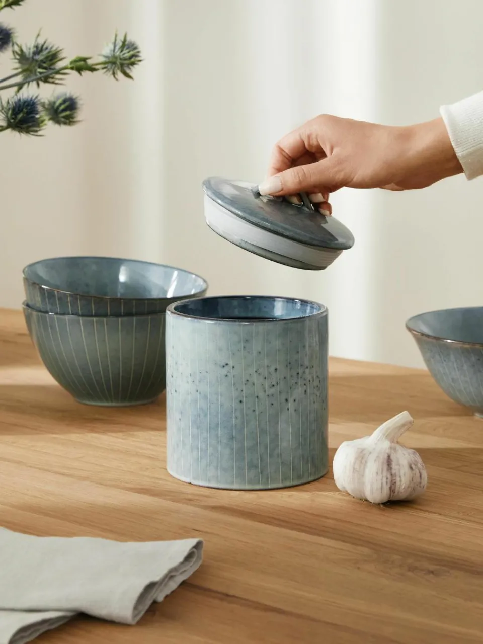 Handgemaakte opbergpot Nordic Sea^Broste Copenhagen Discount