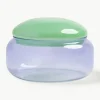 Handgemaakte opbergpot Puffy van borosilicaatglas^&k Amsterdam Best