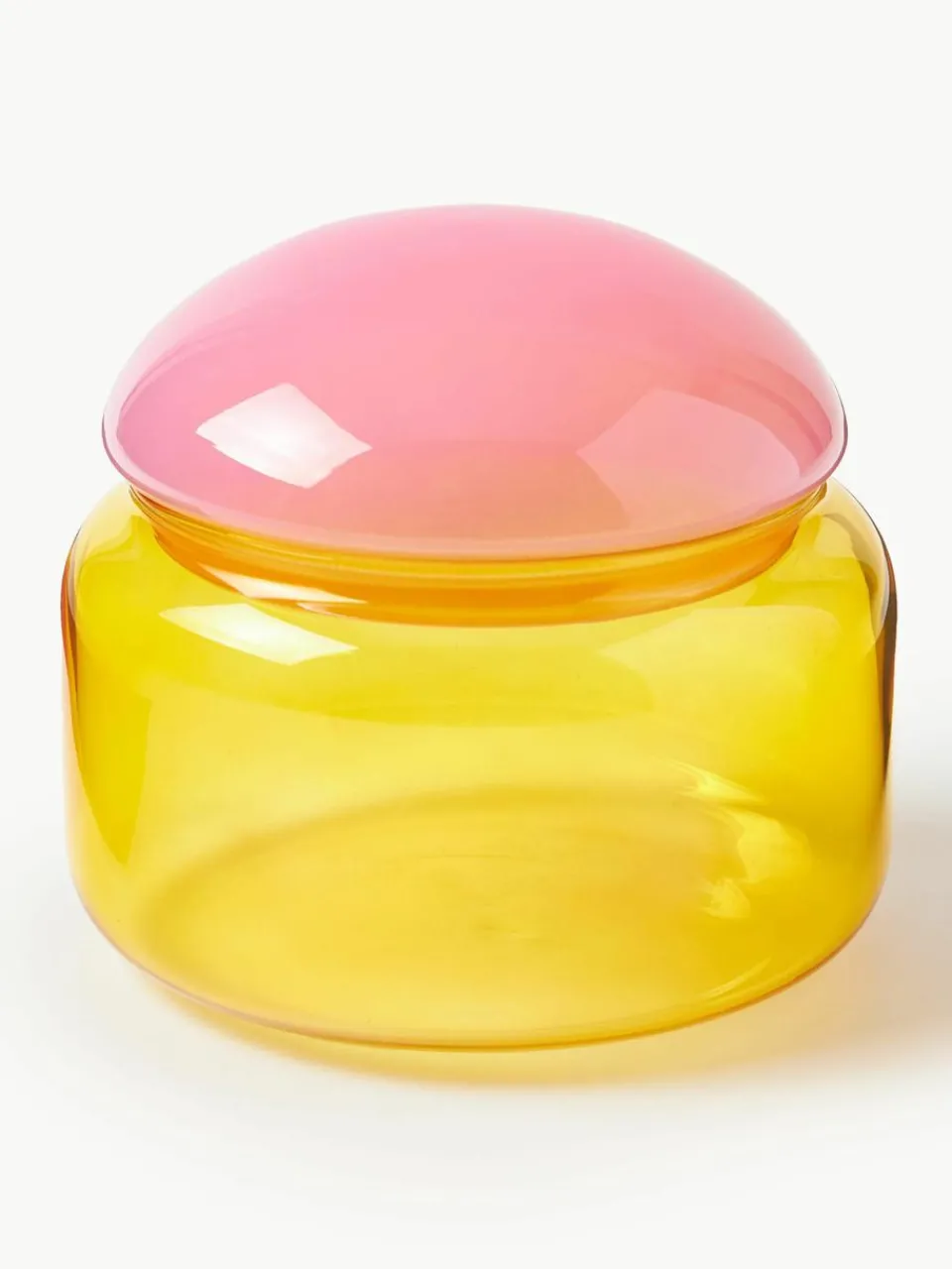 Handgemaakte opbergpot Puffy van borosilicaatglas^&k Amsterdam Fashion
