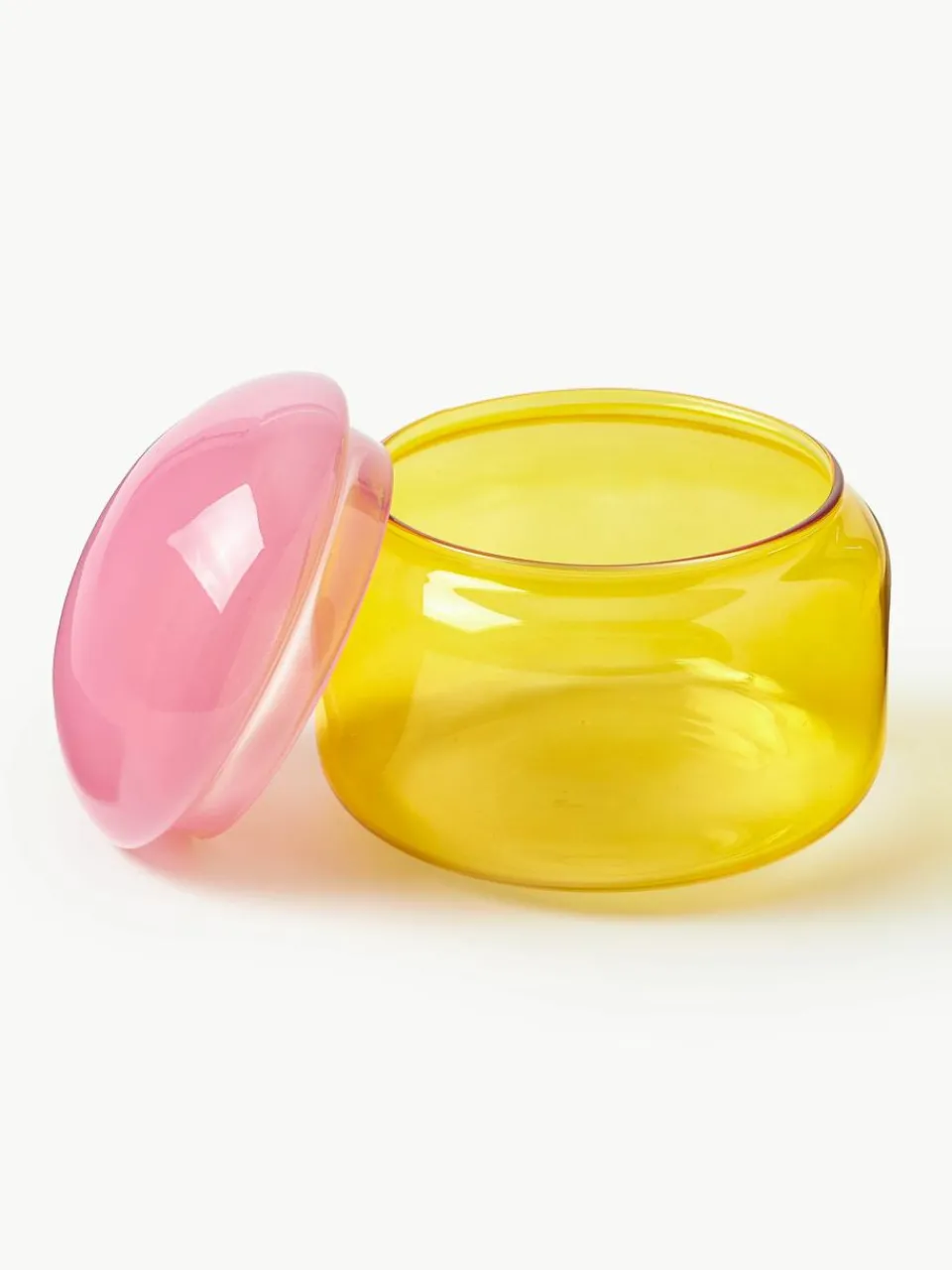 Handgemaakte opbergpot Puffy van borosilicaatglas^&k Amsterdam Fashion