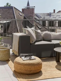 Handgemaakte poef Bono van jute^Westwing Collection Discount
