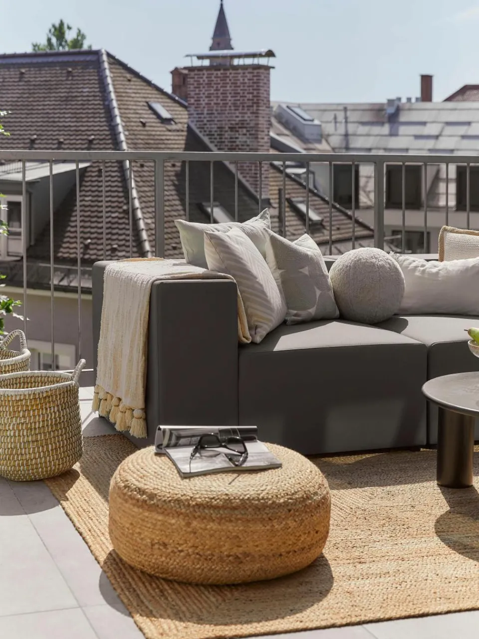 Handgemaakte poef Bono van jute^Westwing Collection Discount