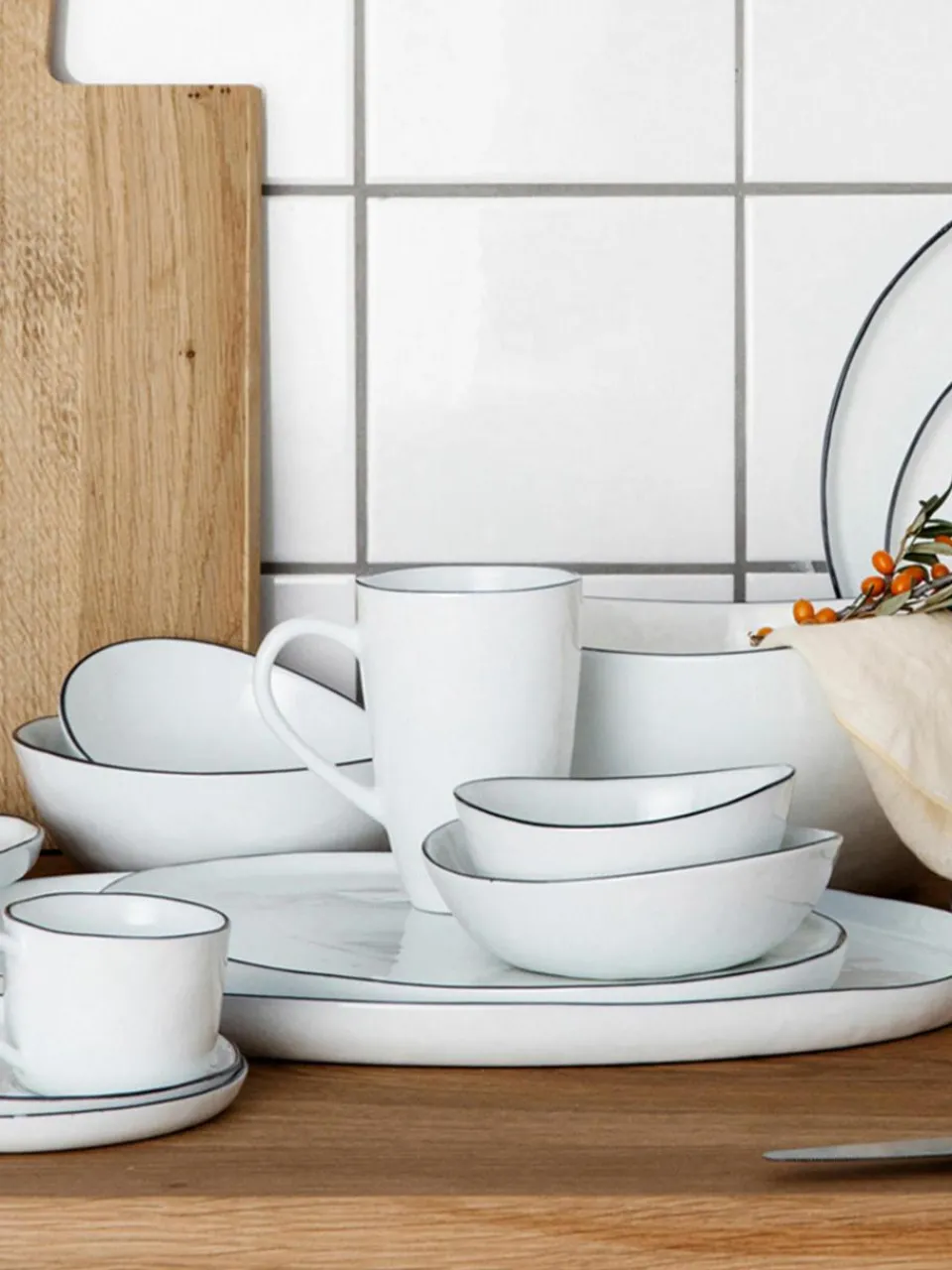 Handgemaakte porseleinen serveerschaal Salt^Broste Copenhagen Discount