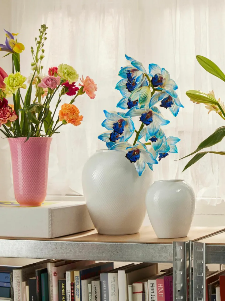 Handgemaakte porseleinen vaas Rhombe, H 25 cm^Lyngby Porcelaen Best