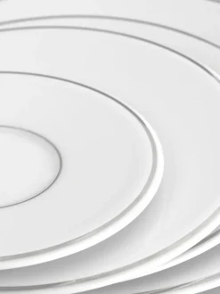 Handgemaakte porseleinen serviesset Vitruv met handbeschilderde platina rand, 2 personen (14-delig)^Meissen Discount