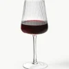 Handgemaakte rode wijnglazen Cami met groefstructuur, 4 stuks^Westwing Collection Outlet