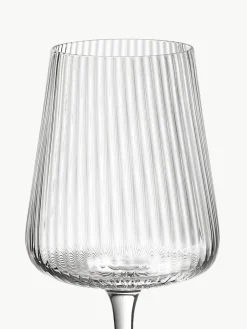 Handgemaakte rode wijnglazen Cami met groefstructuur, 4 stuks^Westwing Collection Outlet