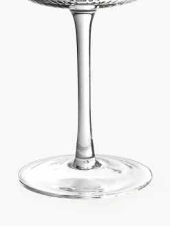 Handgemaakte rode wijnglazen Cami met groefstructuur, 4 stuks^Westwing Collection Outlet