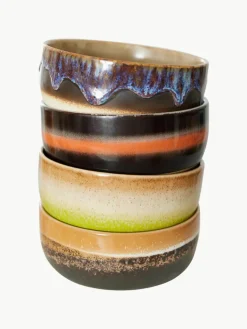 Handgemaakte schalen 70's van keramiek, 4-delig^HKLIVING Clearance