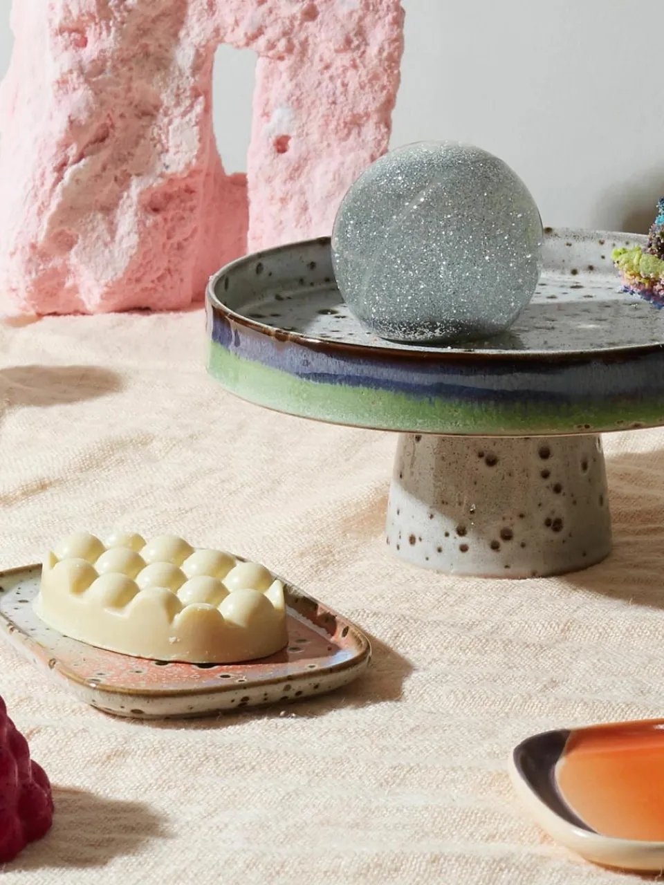 Handgemaakte serveerplateaus 70's, set van 2^HKLIVING Discount