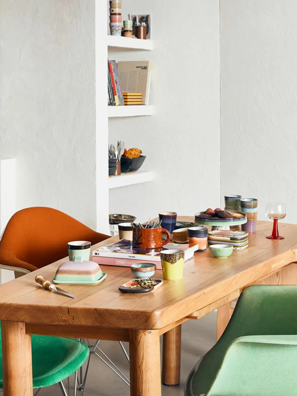 Handgemaakte serveerplateaus 70's, set van 2^HKLIVING Discount