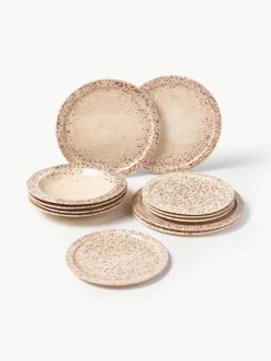 Handgemaakte serviesset Bernardo, 4 personen (12-delig)^Westwing Collection Fashion