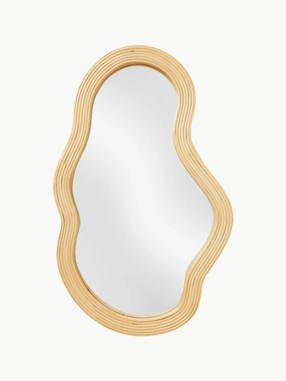 Handgemaakte wandspiegel Pond van rotan in organische vorm^ferm LIVING Fashion