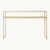 Handgemaakte wandtafel Raffia met glazen tafelblad^HKLIVING Fashion