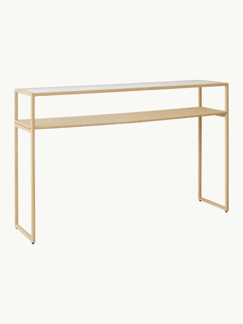Handgemaakte wandtafel Raffia met glazen tafelblad^HKLIVING Fashion