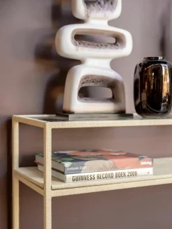 Handgemaakte wandtafel Raffia met glazen tafelblad^HKLIVING Fashion