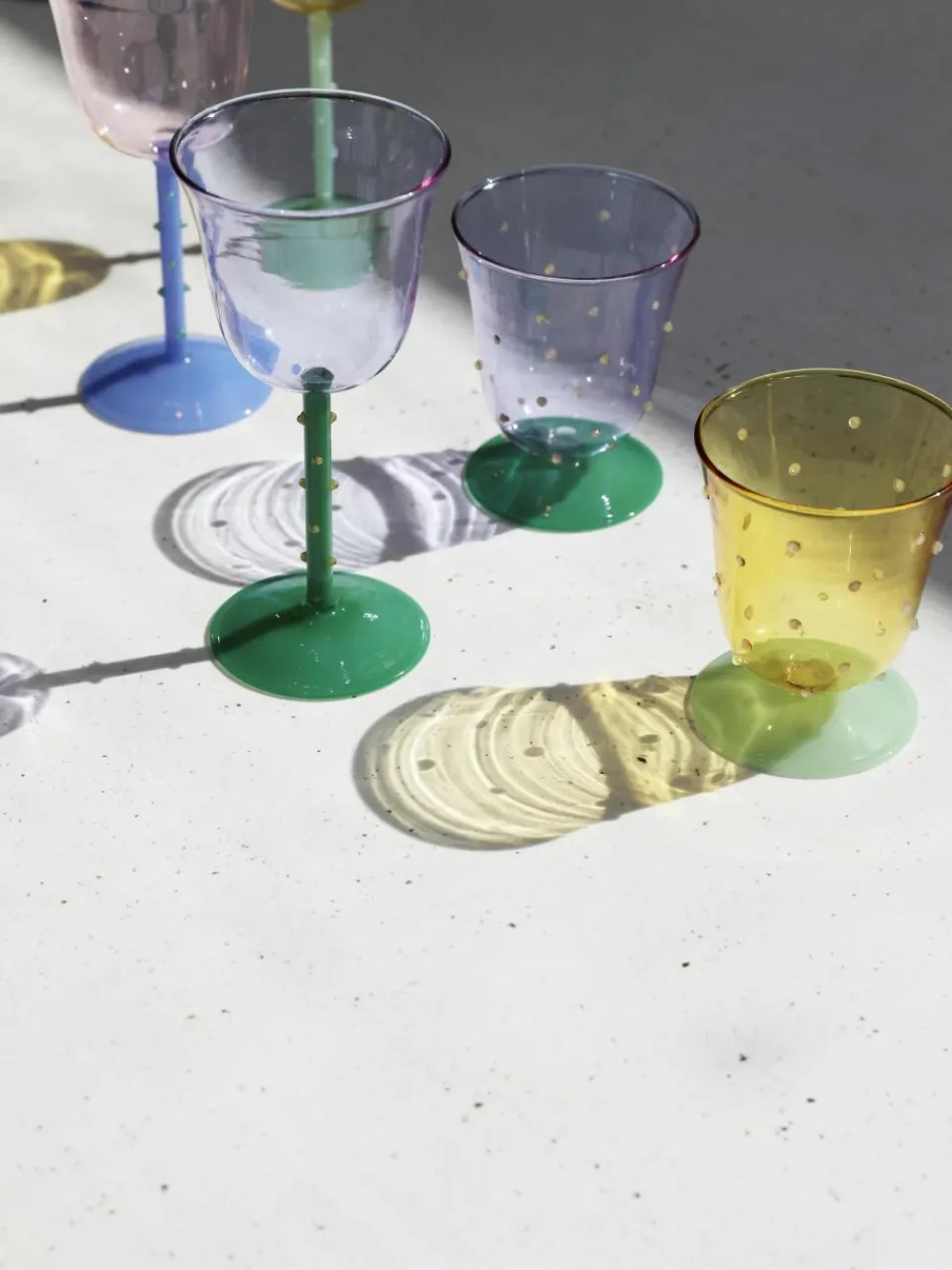 Handgemaakte waterglazen Dot van borosilicaatglas, 2 stuks^&k Amsterdam Discount